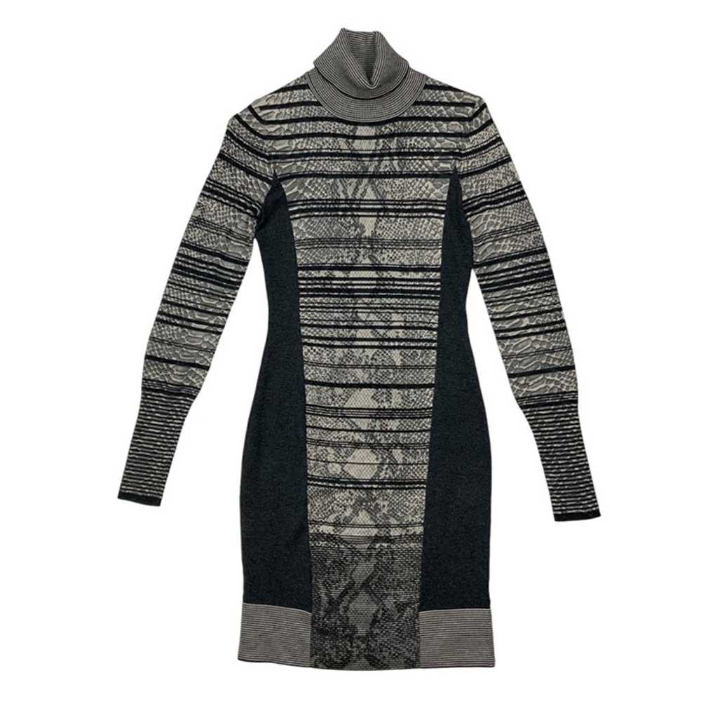 Karen Millen Sweater Knit Turtleneck Dress 2 Gray… - image 12