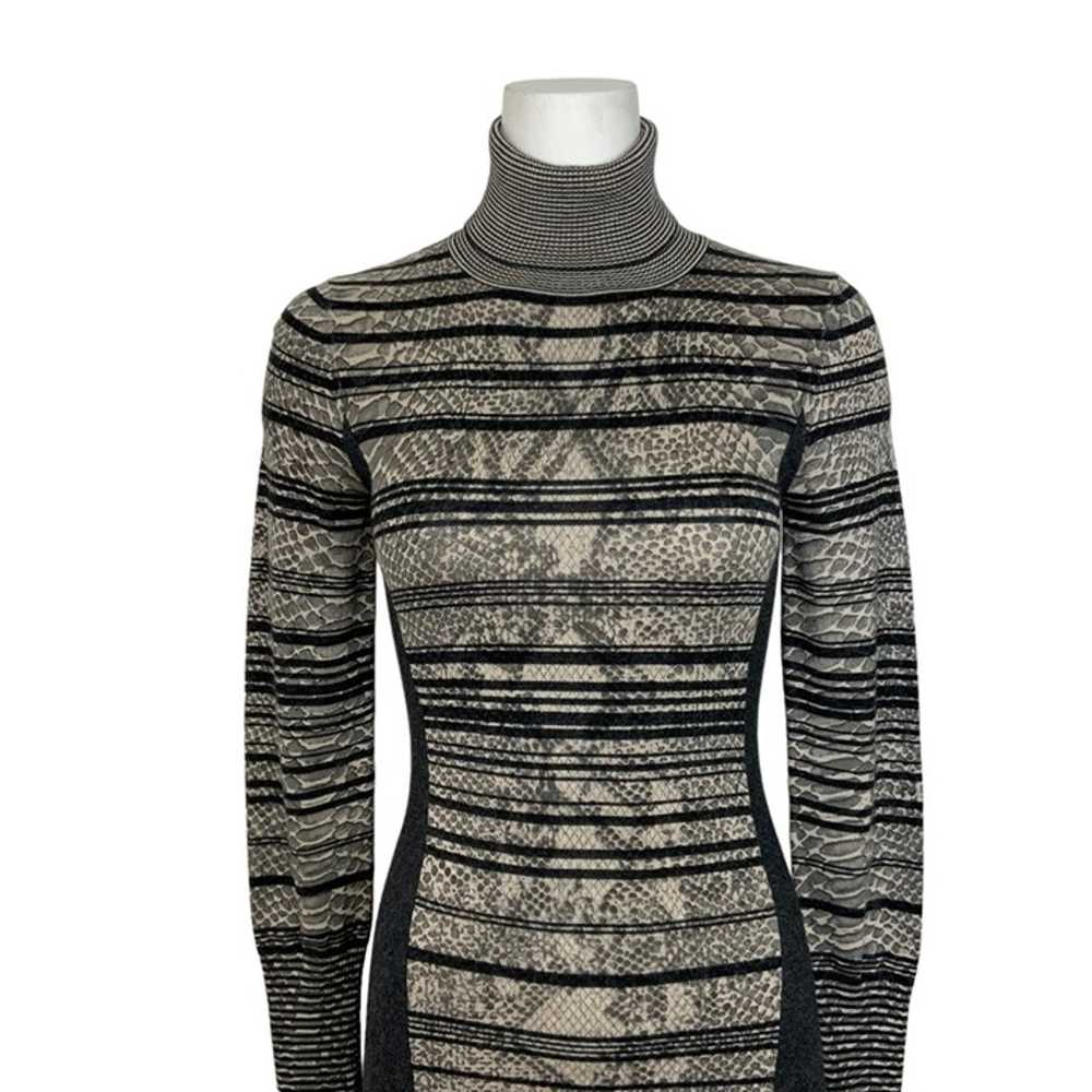 Karen Millen Sweater Knit Turtleneck Dress 2 Gray… - image 7