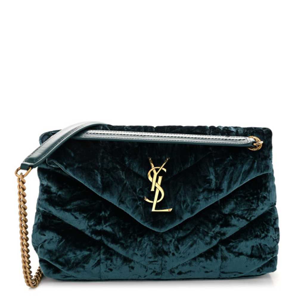 SAINT LAURENT Crushed Velvet Quilted Small Loulou… - image 1