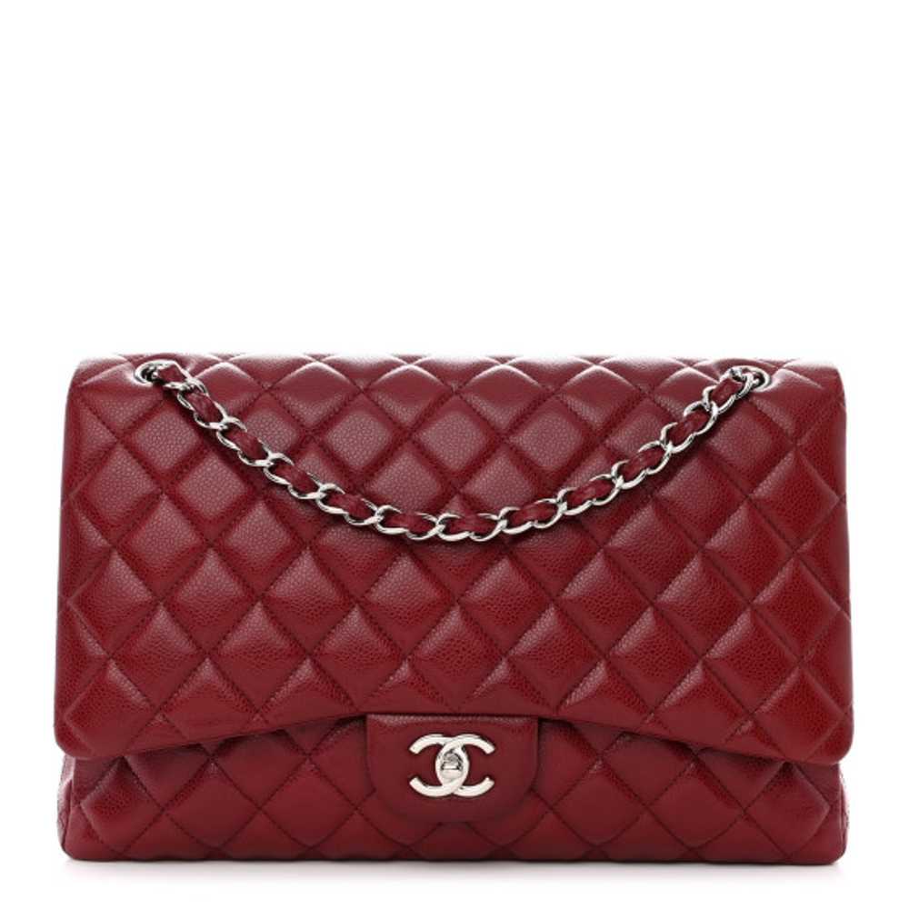 CHANEL Caviar Quilted Maxi Single Flap Red - image 1