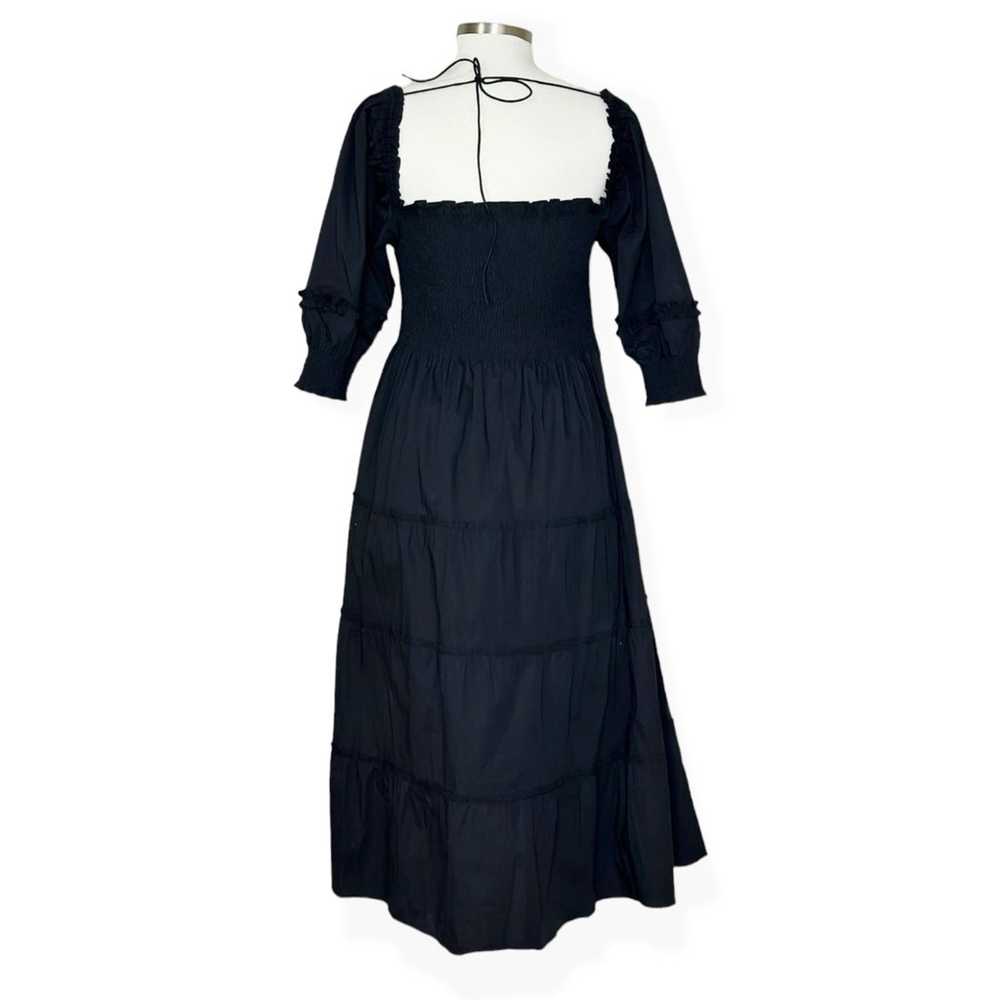HILL HOUSE Nesli Dress - Black Cotton Poplin - image 5