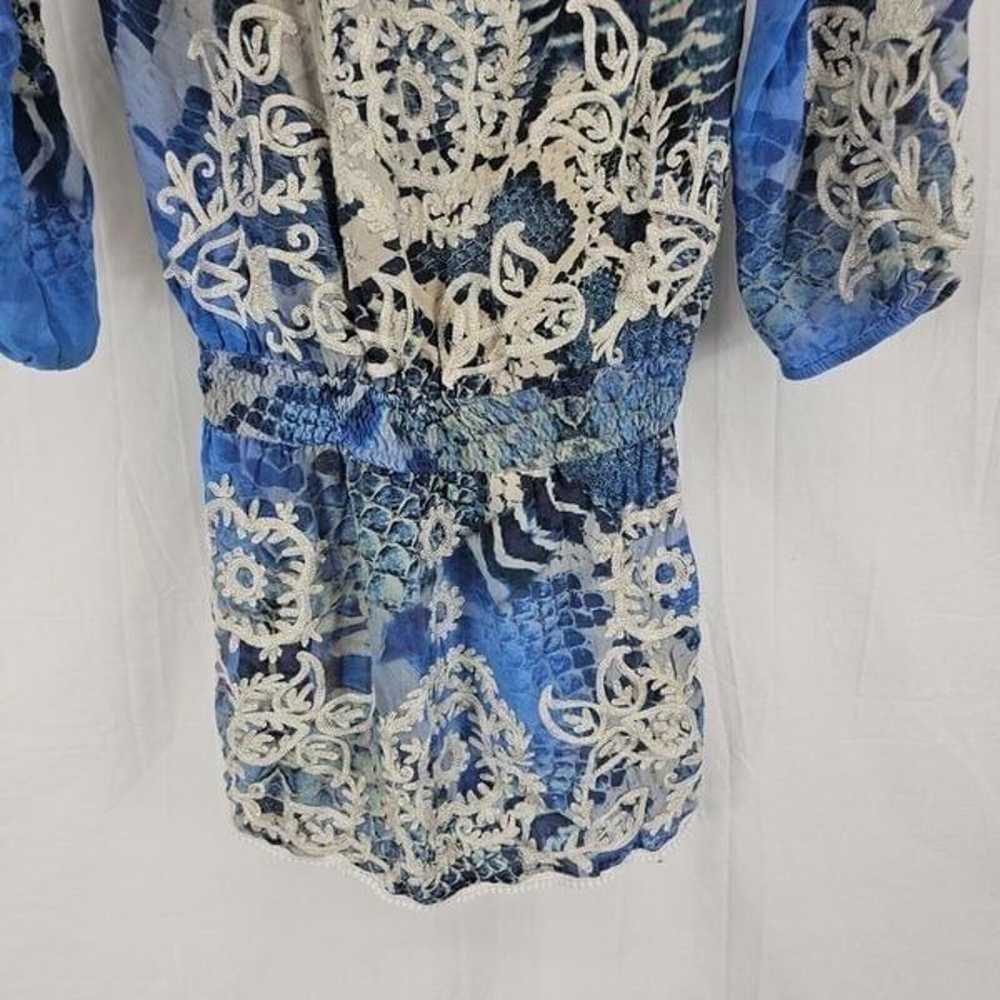 Taj By Sabrina Crippa Blue Snake Print Mini Dress… - image 2