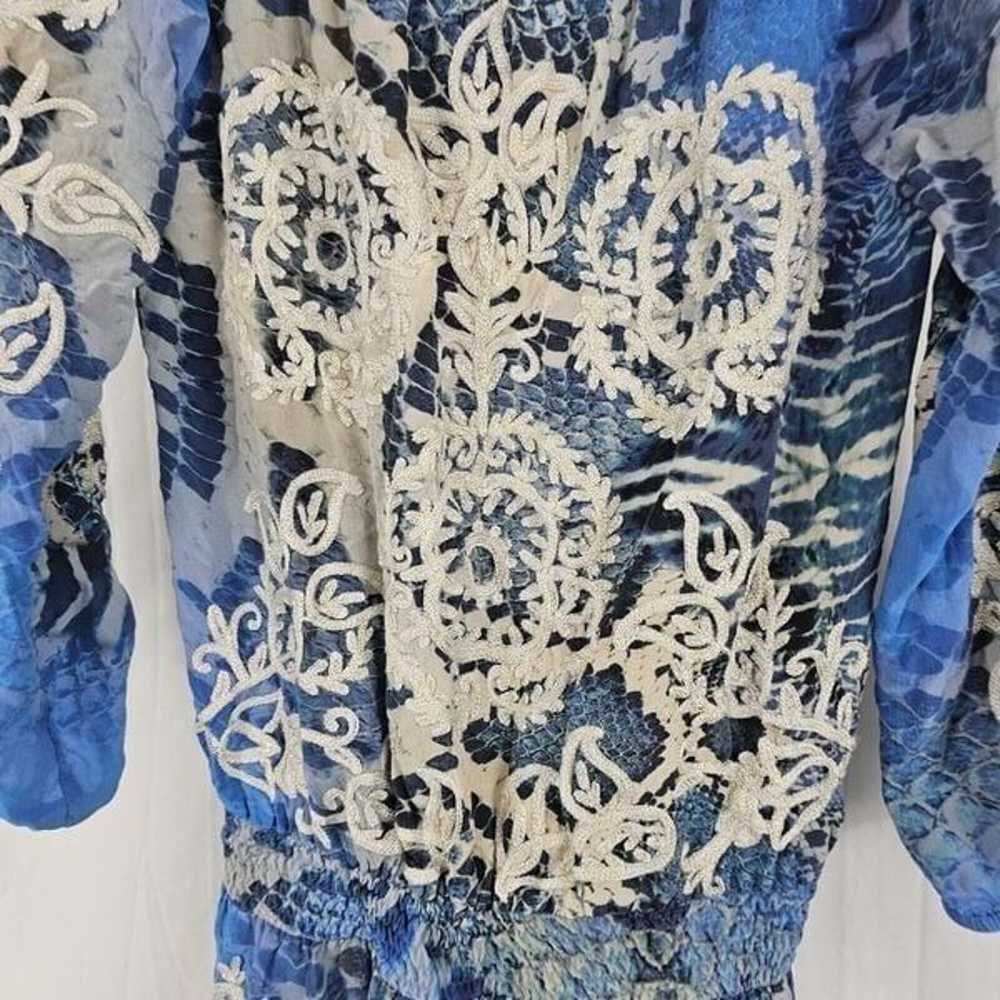 Taj By Sabrina Crippa Blue Snake Print Mini Dress… - image 4