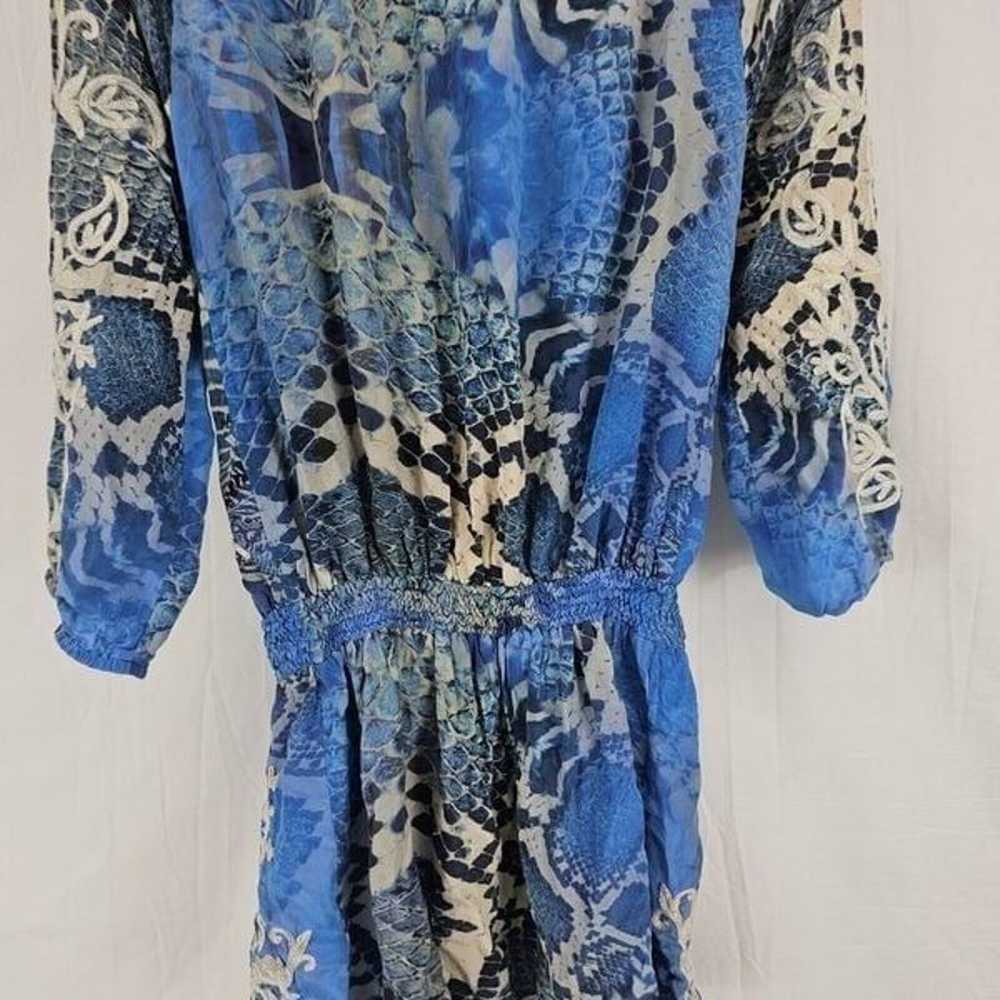 Taj By Sabrina Crippa Blue Snake Print Mini Dress… - image 7