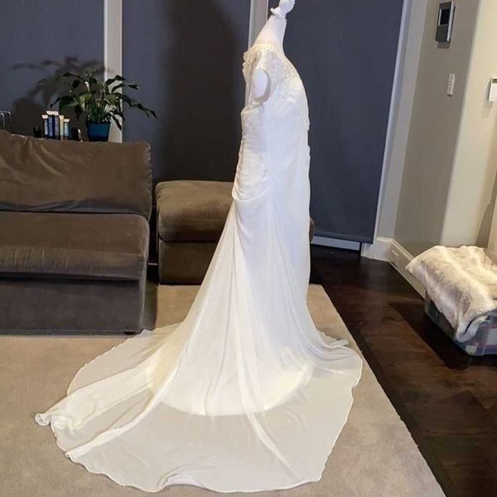 Women’s Chiffon Wedding Dress Corset Back Size 16… - image 10