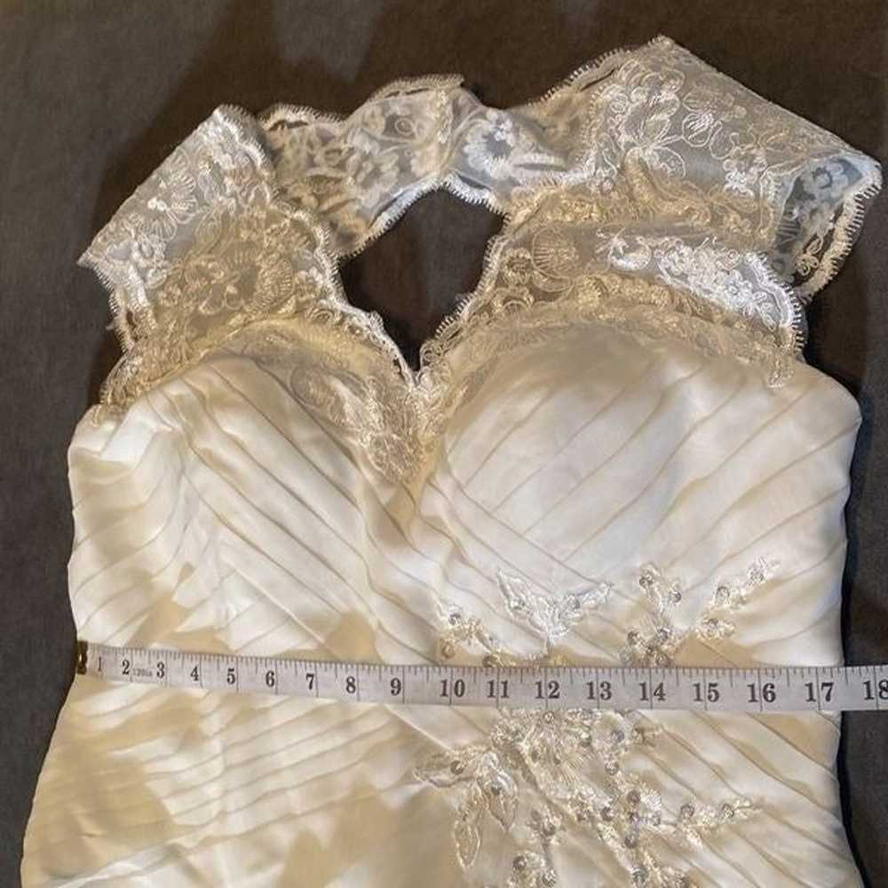 Women’s Chiffon Wedding Dress Corset Back Size 16… - image 12