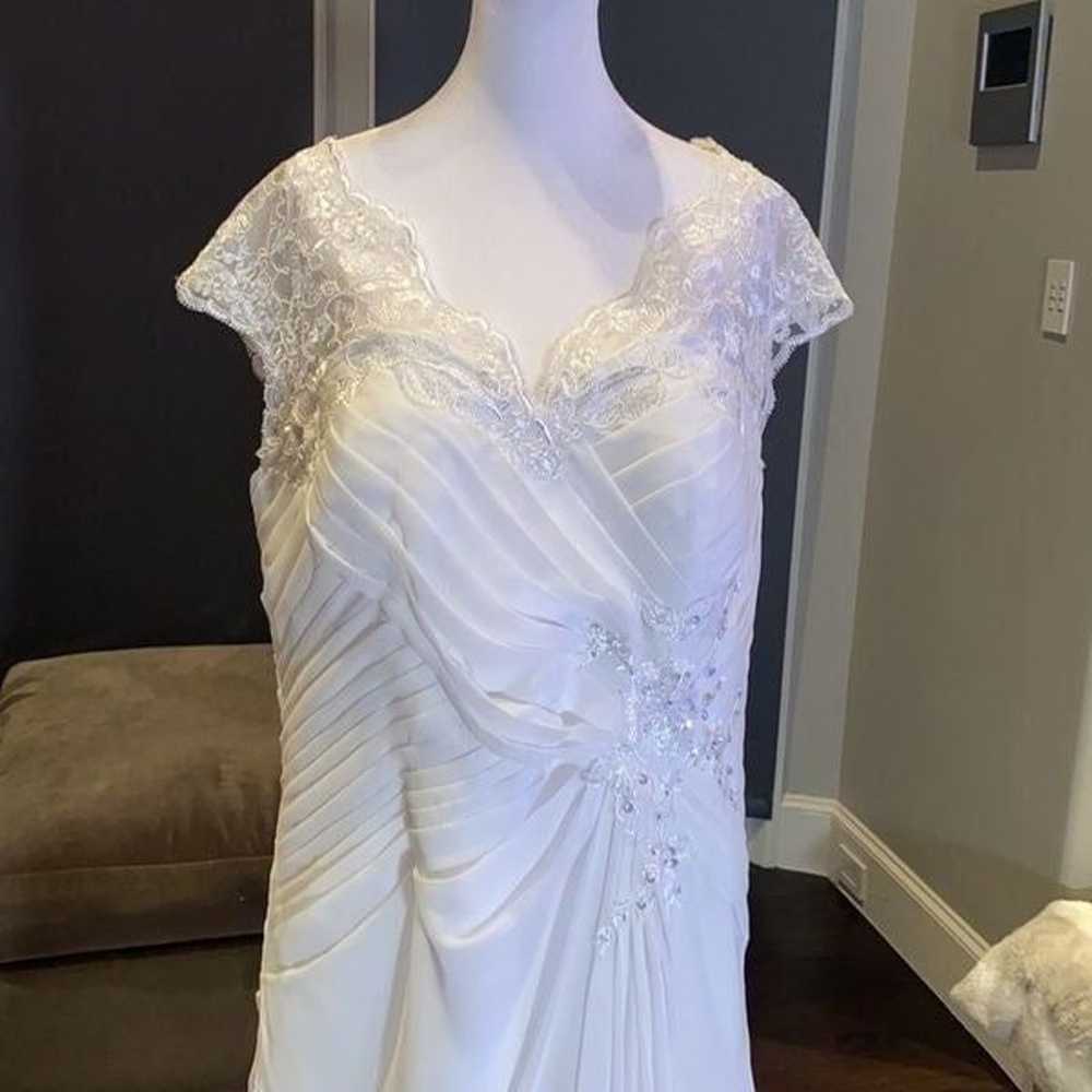 Women’s Chiffon Wedding Dress Corset Back Size 16… - image 2