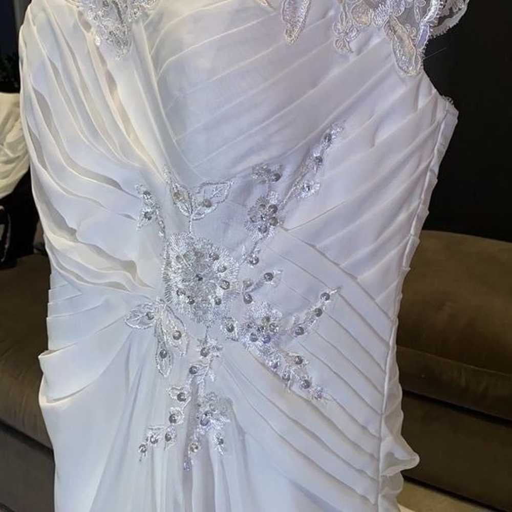 Women’s Chiffon Wedding Dress Corset Back Size 16… - image 3