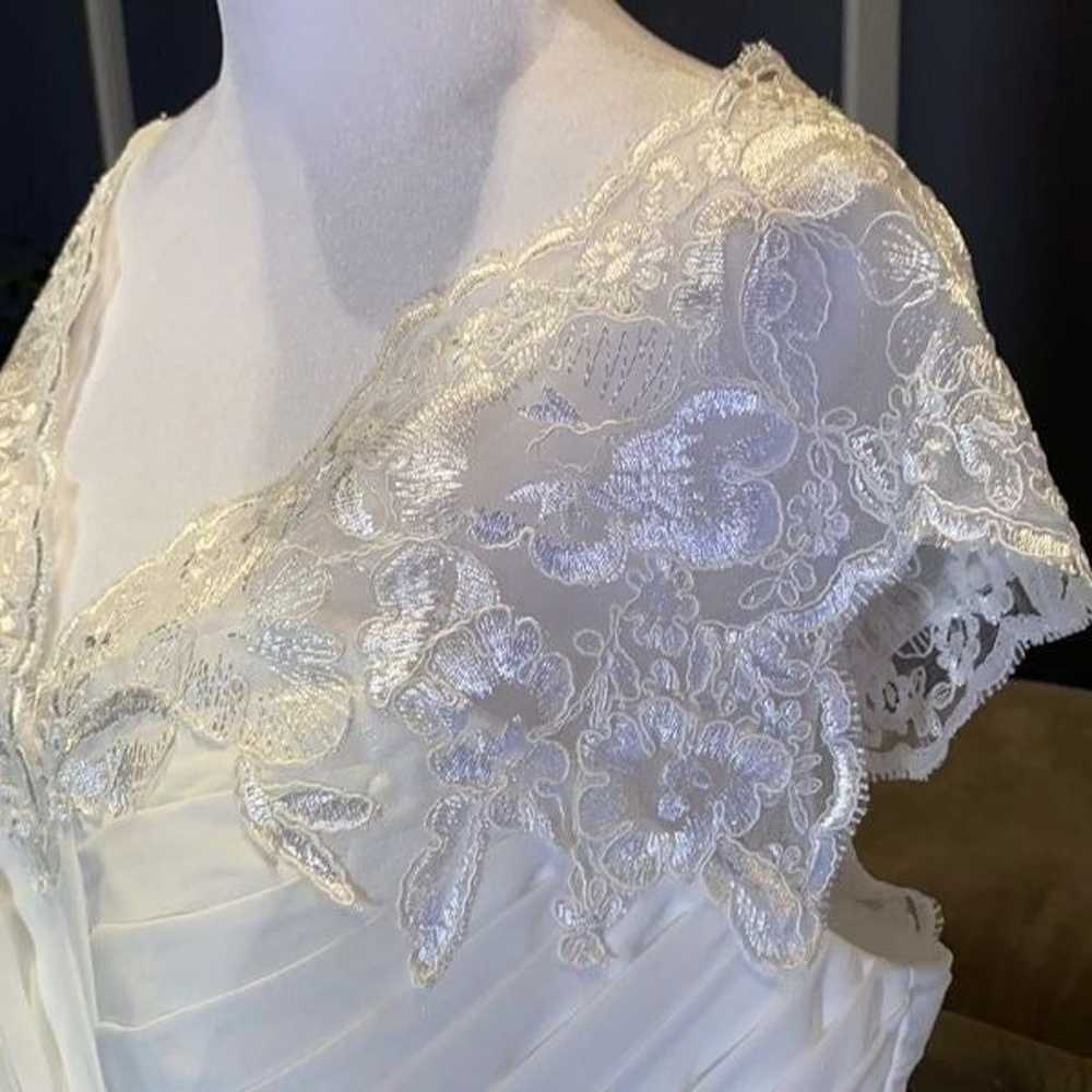 Women’s Chiffon Wedding Dress Corset Back Size 16… - image 4