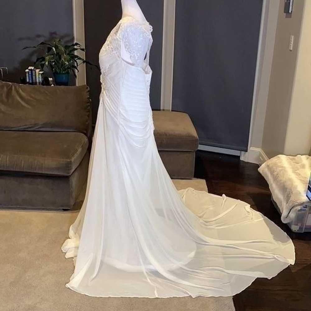 Women’s Chiffon Wedding Dress Corset Back Size 16… - image 5