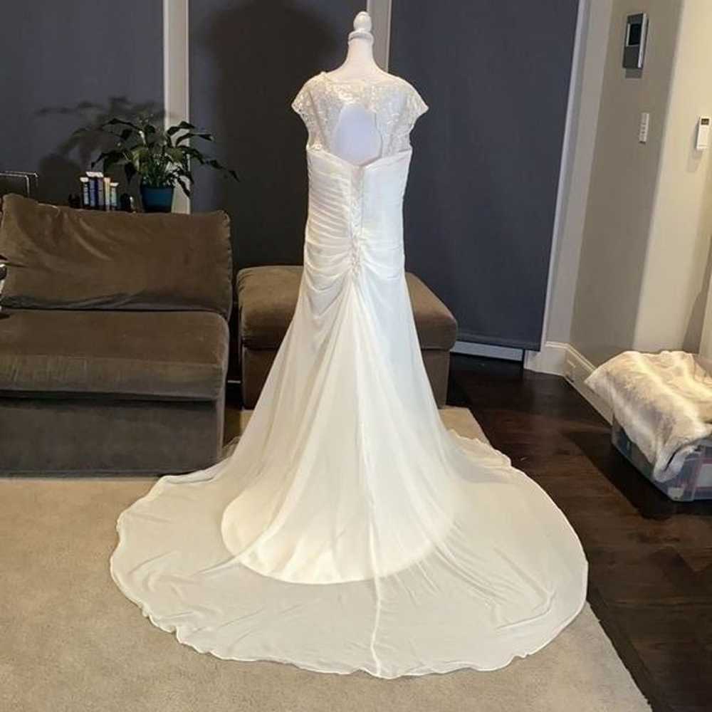 Women’s Chiffon Wedding Dress Corset Back Size 16… - image 6