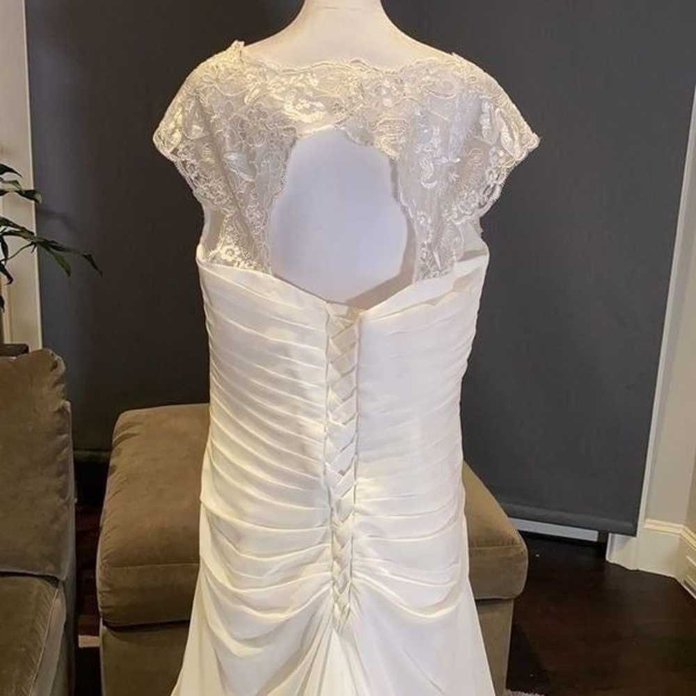 Women’s Chiffon Wedding Dress Corset Back Size 16… - image 7