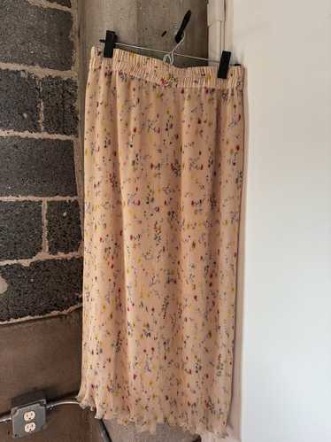 GANNI Floral-Print Plissé-Chiffon Skirt (38) | Use