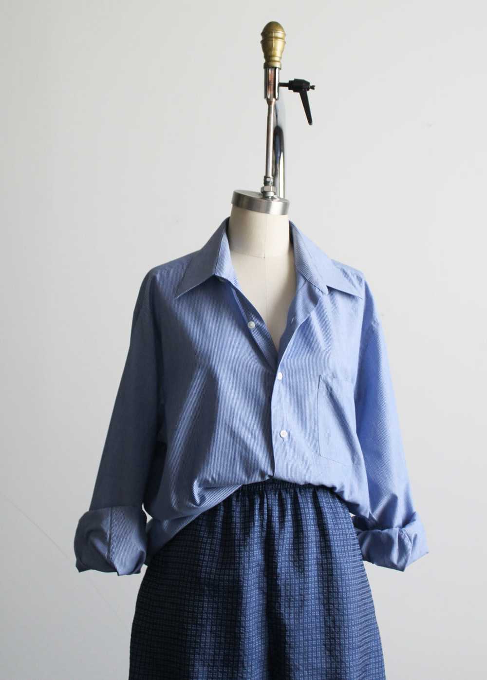 pigeon blue oxford button up - image 4