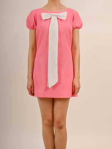 1960s Pink Mod Mini Dress with Giant Bow
