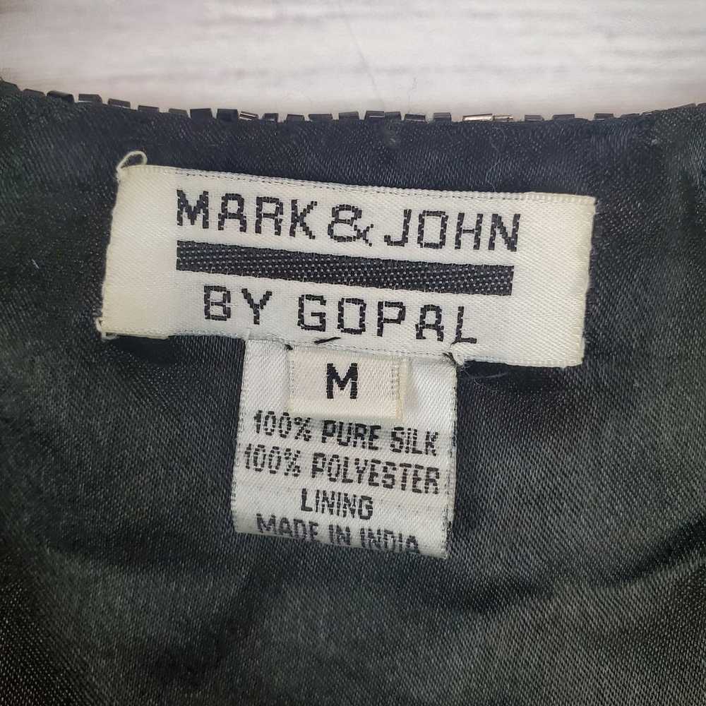 Vintage Mark & John by Gopal Black Sequin Beaded … - image 8