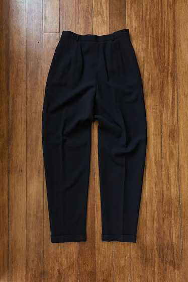 1990's CLASSIC NAVY WOOL BLEND TROUSERS | SIZE 26-