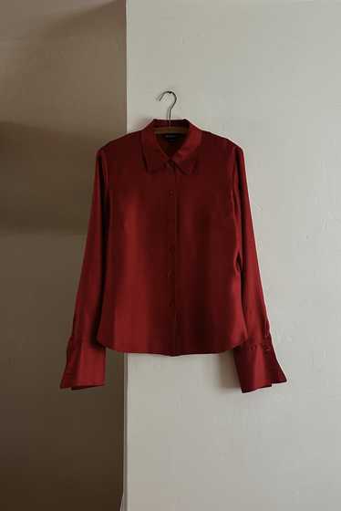 1990's PURE SILK SCARLET BLOUSE