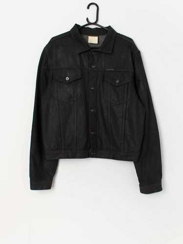 Vintage DKNY wax dipped black denim jacket – Mediu