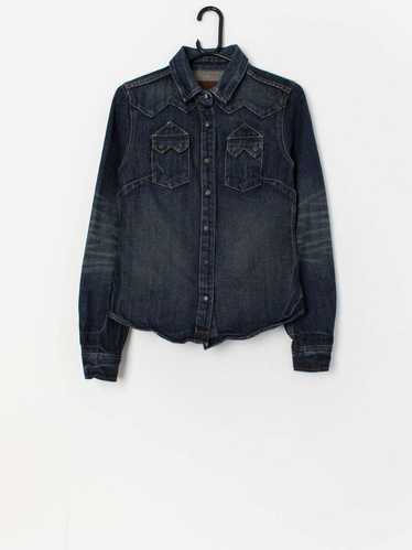 Vintage All Saints Sawtooth western denim shirt –… - image 1