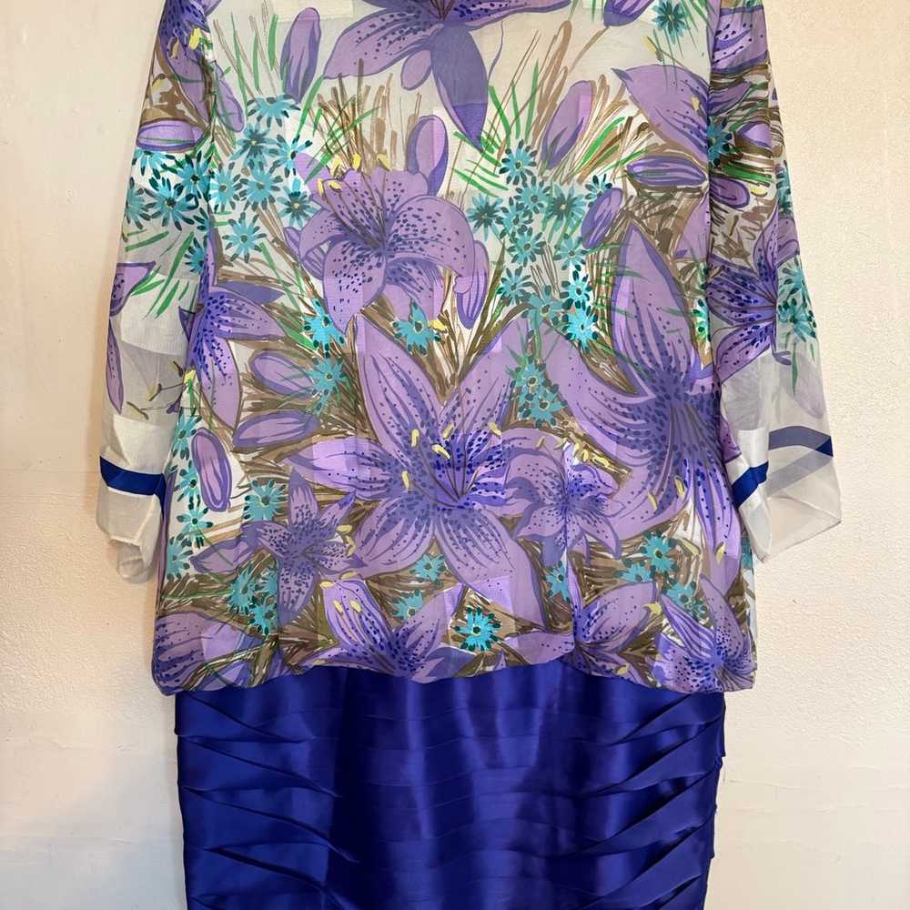 Zandra Rhodes Dress Women’s US size 14 Floral Sil… - image 1