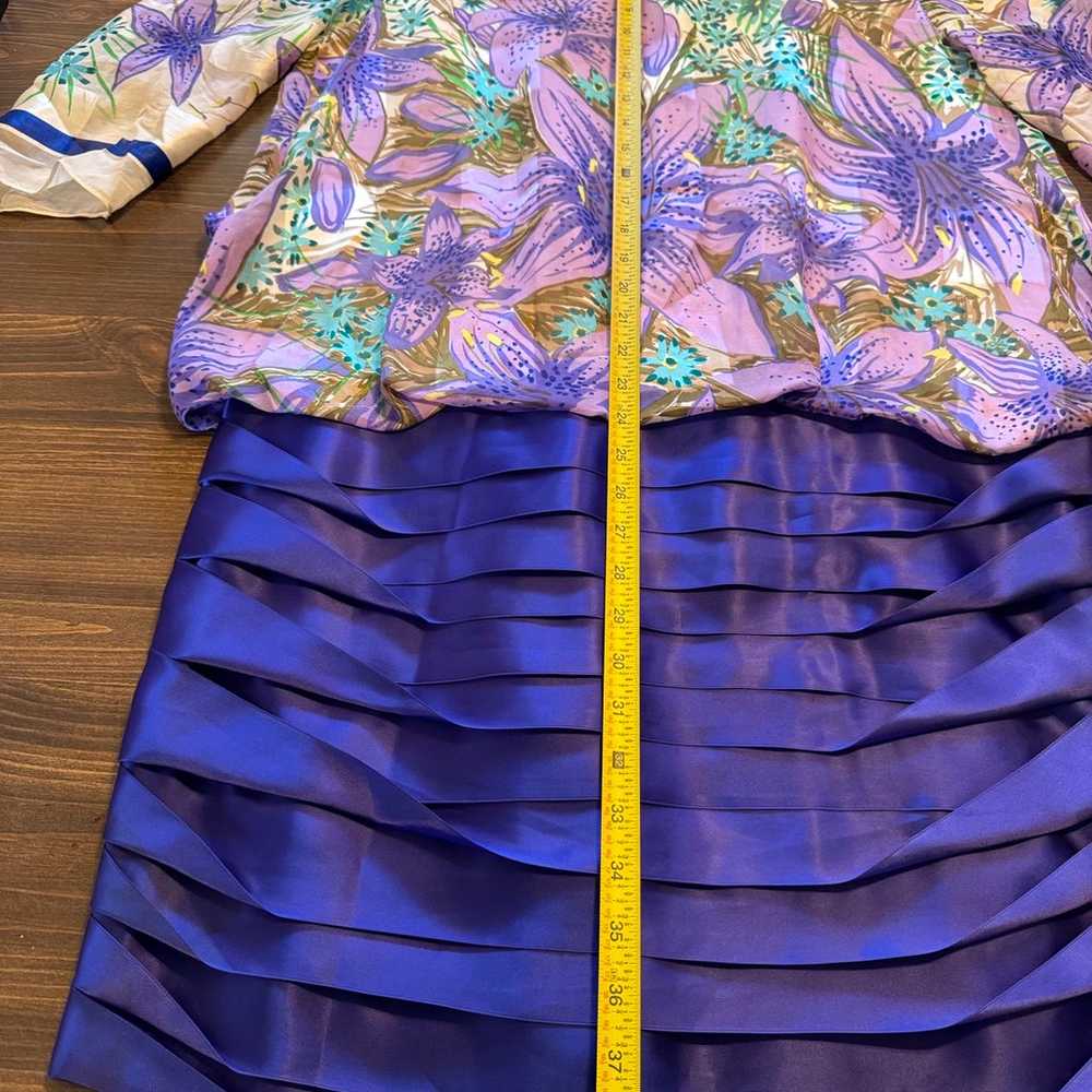 Zandra Rhodes Dress Women’s US size 14 Floral Sil… - image 8