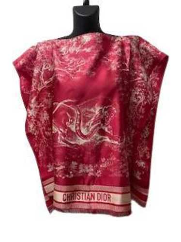 Christian Dior Red Silk Poncho
