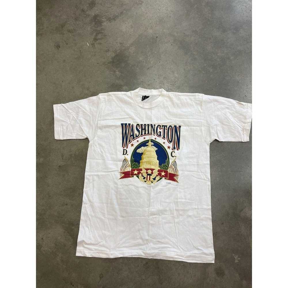 Vintage 90s Washington DC Shirt Men L White Tee U… - image 1