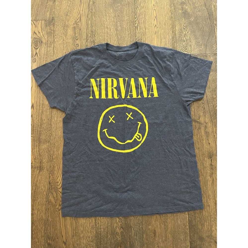 Nirvana Shirt Adult XL Gray Casual Soft Cotton Ou… - image 1