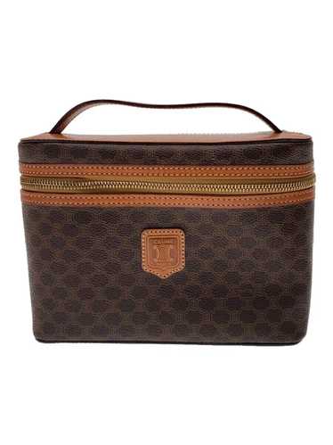 Celine Vanity Bag Macadam Pattern Handbag Brown Al