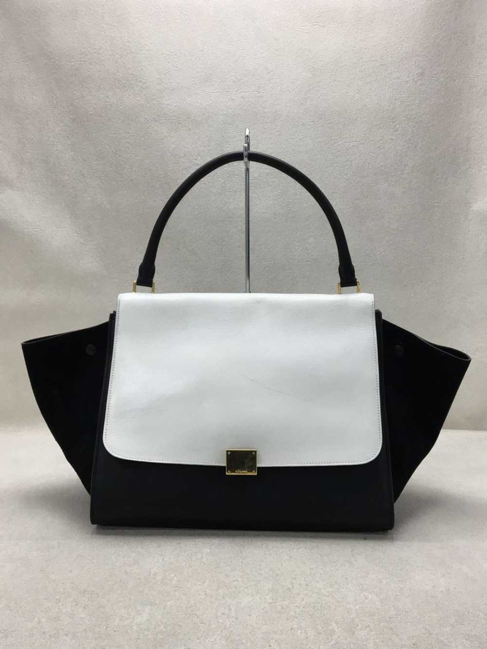 Celine Handbag Leather Blk Bicolor Trapeze Bag _8… - image 1