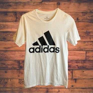 Small Black Logo Adidas White T-Shirt - image 1