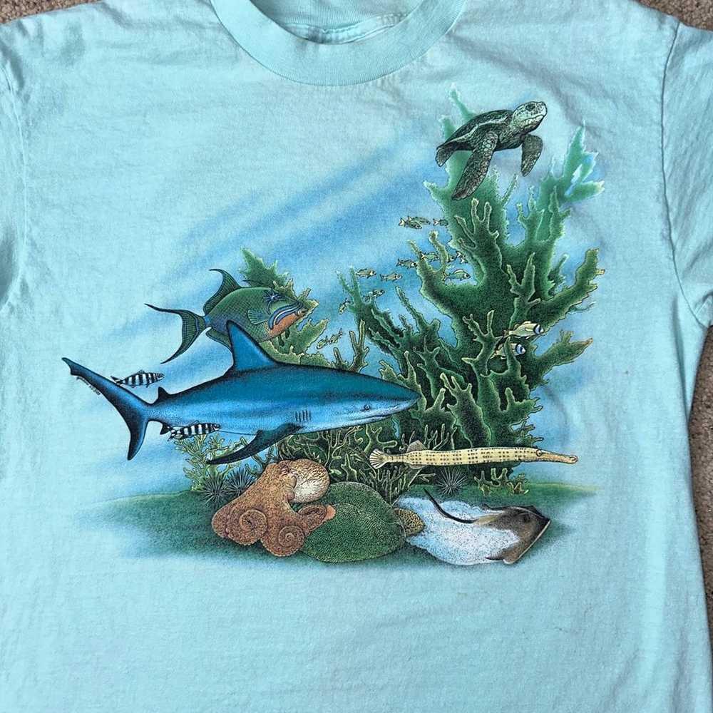 Vintage 80s Harlequin Ocean Wild Life Animal XL T… - image 2