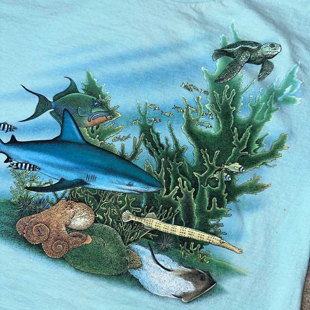 Vintage 80s Harlequin Ocean Wild Life Animal XL T… - image 3