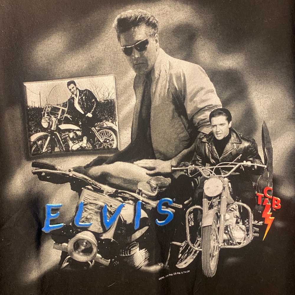 Vintage Elvis Presley Motorcycle Graphic Tee - image 2