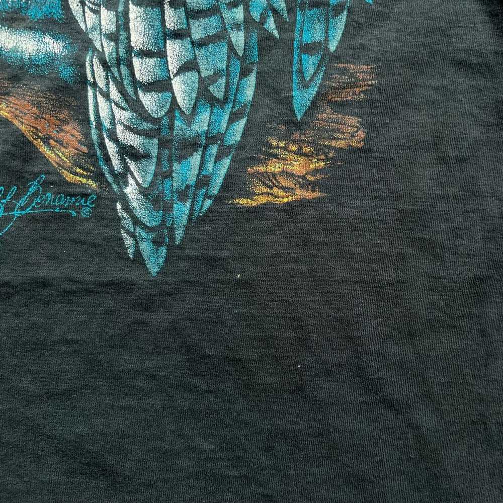 Vintage 90s Snowy Owl Moon Nature T Shirt USA Mad… - image 5