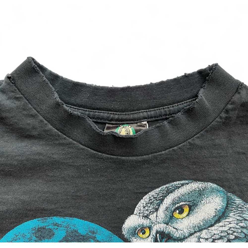 Vintage 90s Snowy Owl Moon Nature T Shirt USA Mad… - image 7