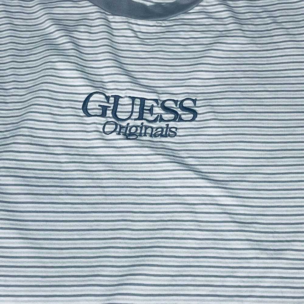 Vtg Guess Jeans Original Gray Striped Embroidered… - image 4