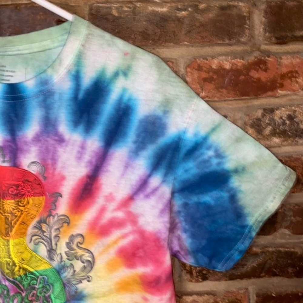 Hard Rock Rainbow Spiral Tie Dye Graphic Tee Large - image 7