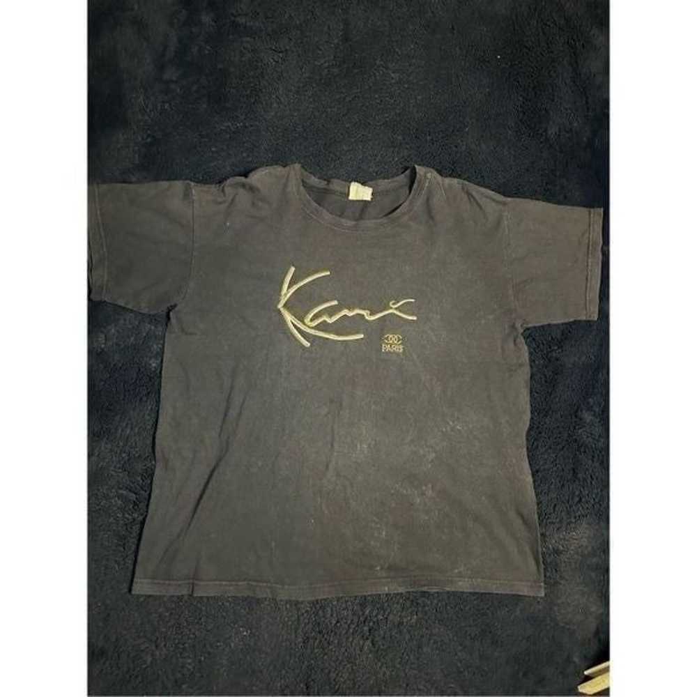 Vintage 90s Karl Kani Embroidery T Shirt Worn Sz … - image 1
