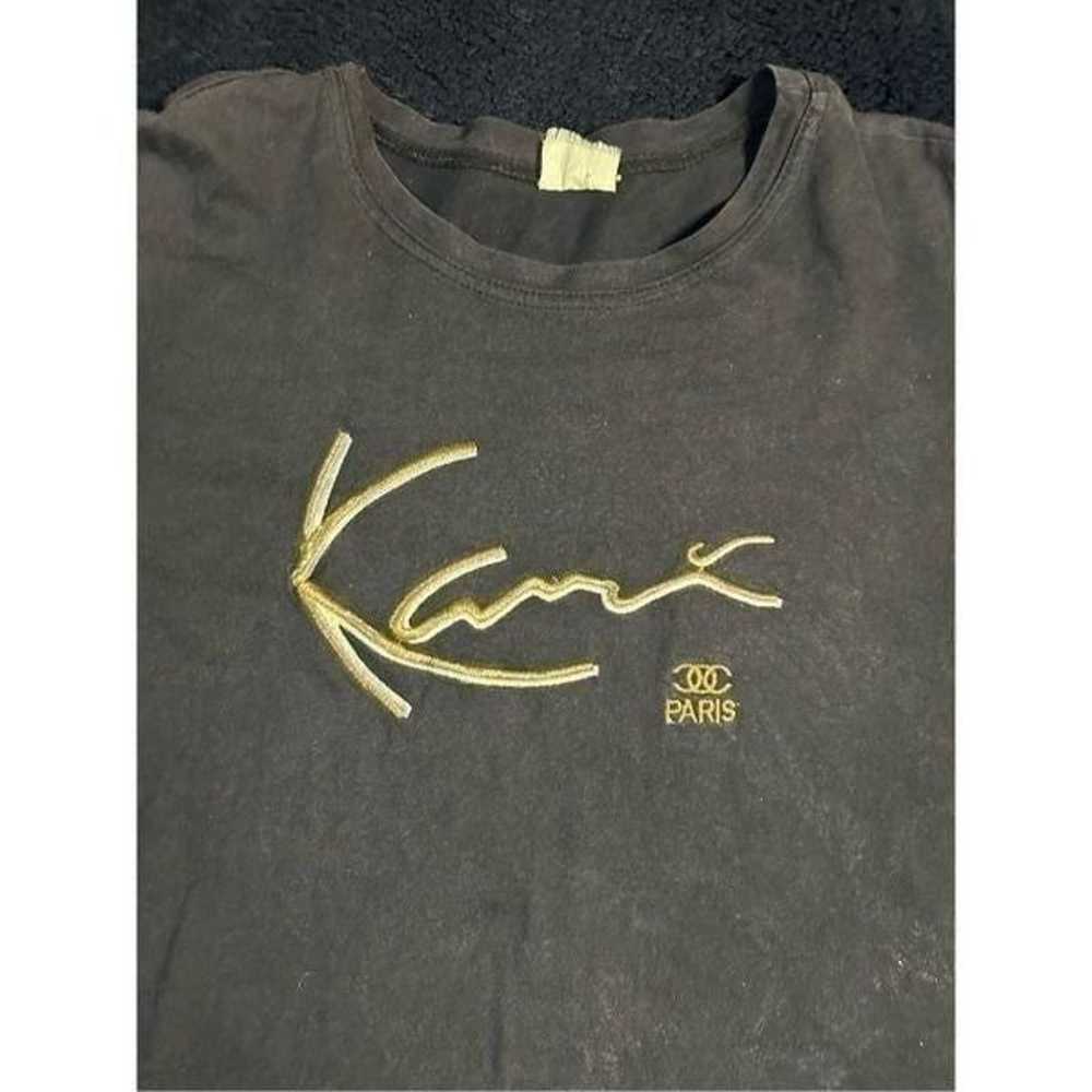 Vintage 90s Karl Kani Embroidery T Shirt Worn Sz … - image 3