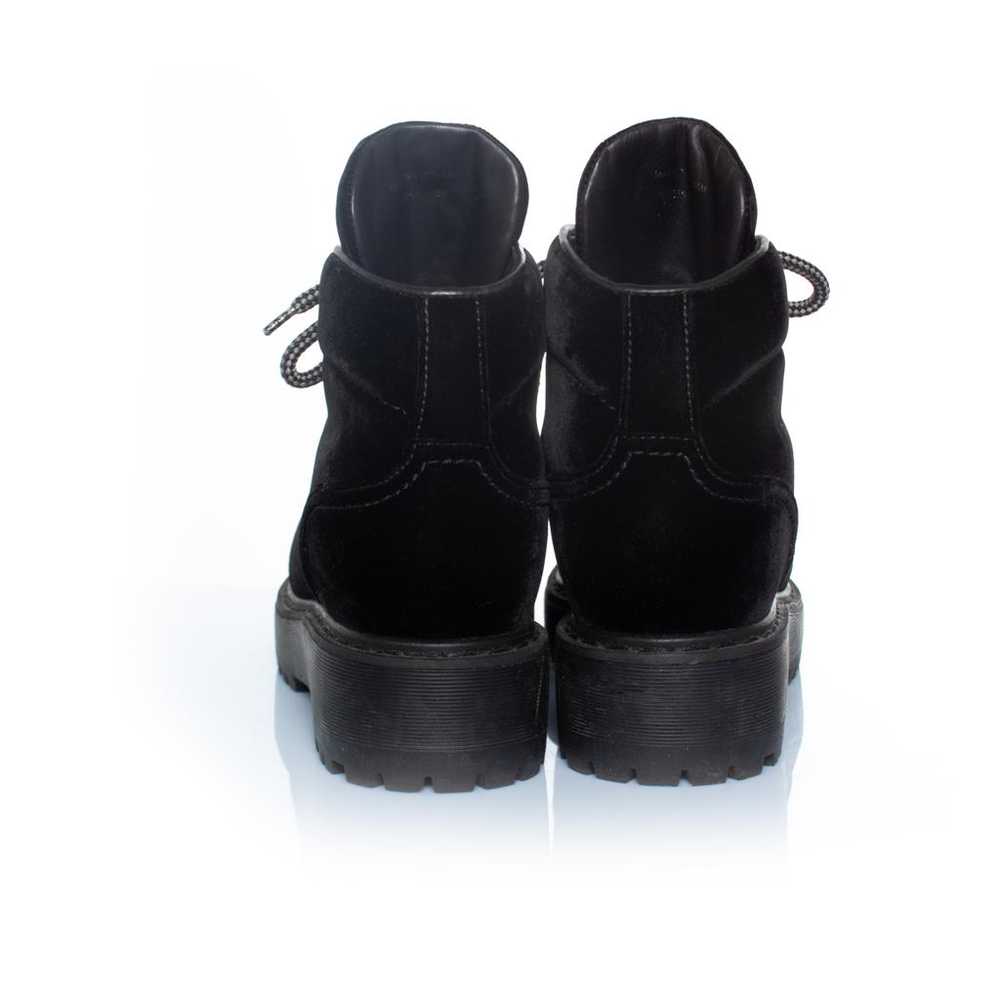 Prada Velvet lace up boots - image 3