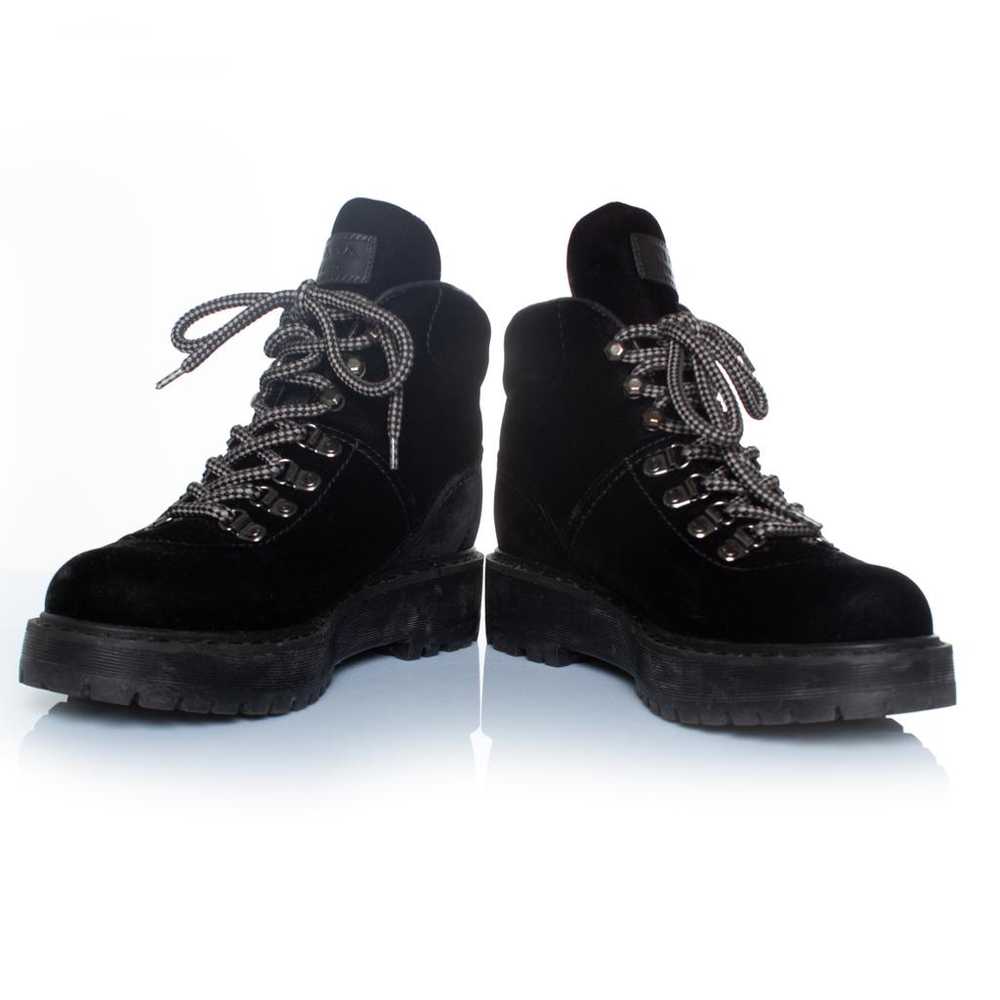 Prada Velvet lace up boots - image 6