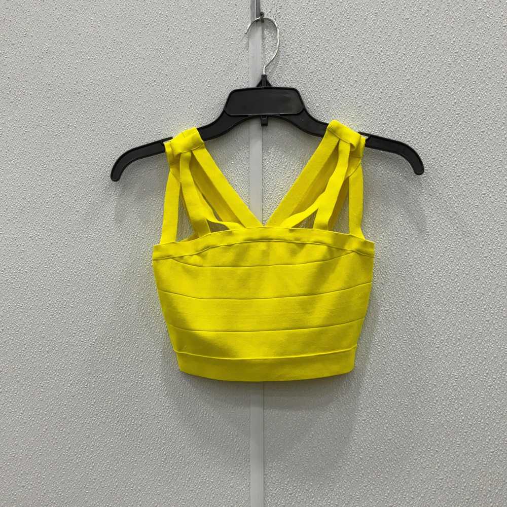 NWT Bebe Womens Yellow Sleeveless Back Zip Croppe… - image 2
