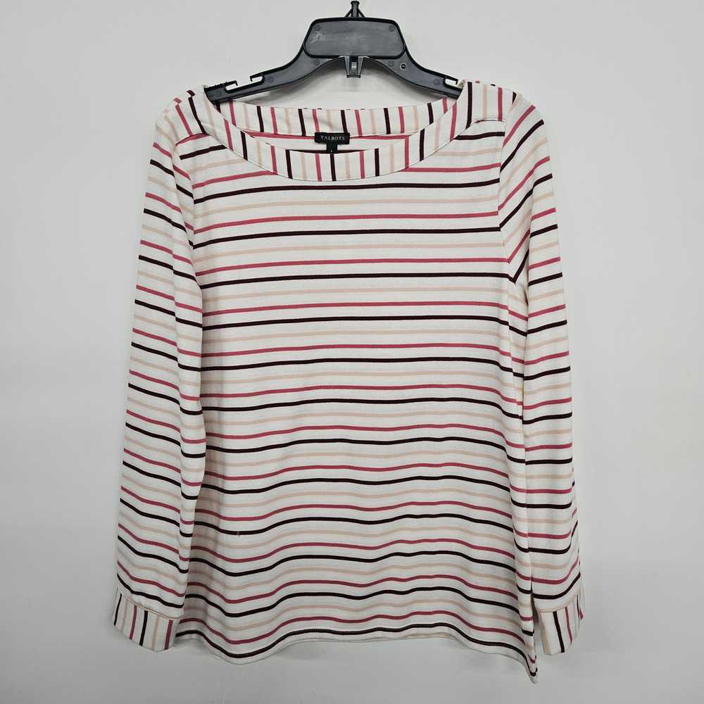 TALBOTS Multicolor Striped Long Sleeve Blouse - image 1
