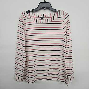TALBOTS Multicolor Striped Long Sleeve Blouse - image 1