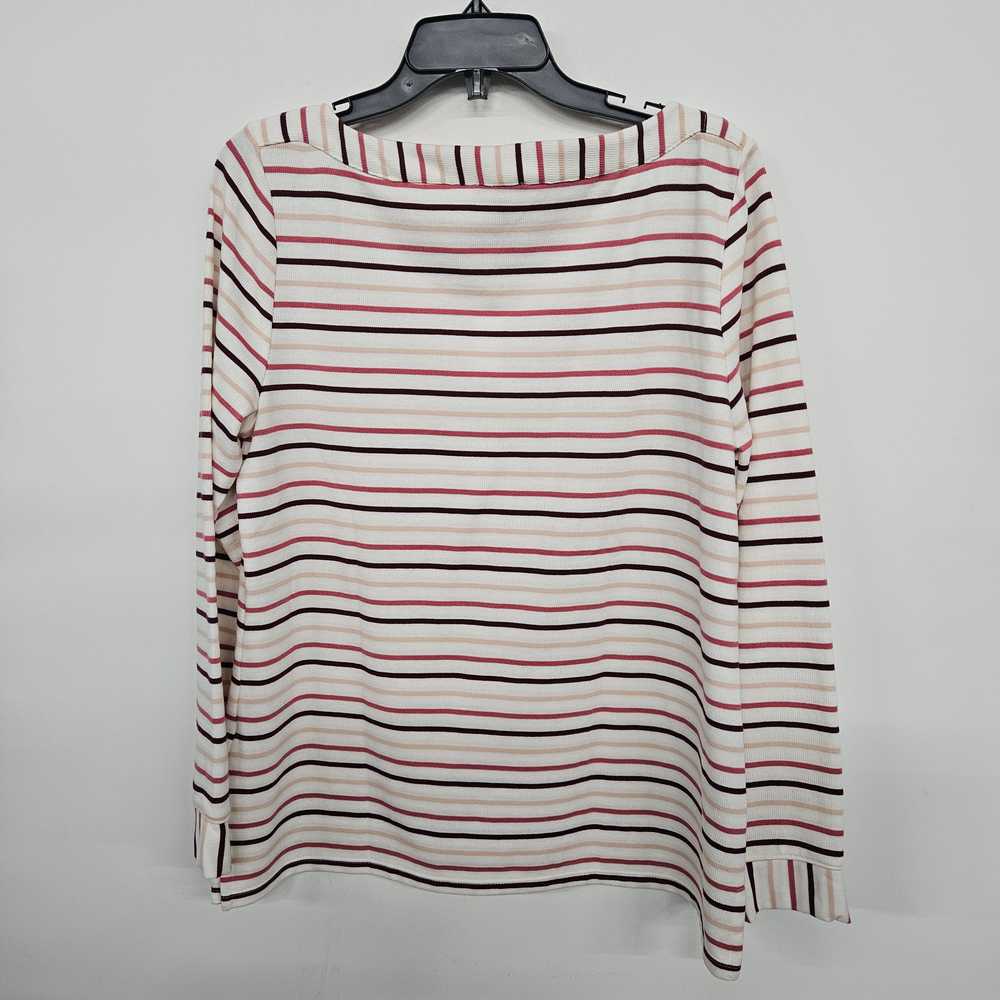 TALBOTS Multicolor Striped Long Sleeve Blouse - image 2
