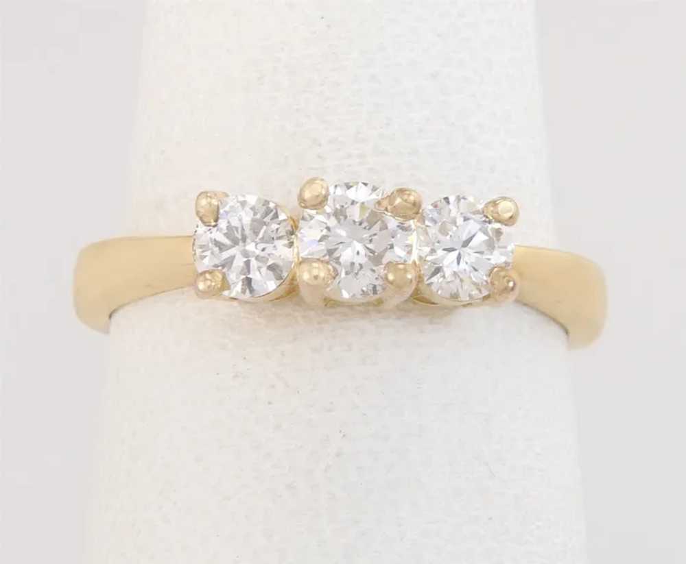 14K Yellow Gold .76ct Genuine Diamond Engagement … - image 2