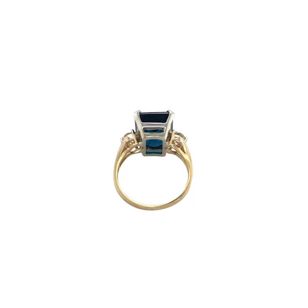 14K Yellow Gold Indicolite Tourmaline and Diamond… - image 3