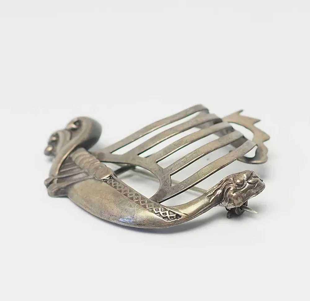Viking ship vintage sterling silver brooch pin by… - image 2